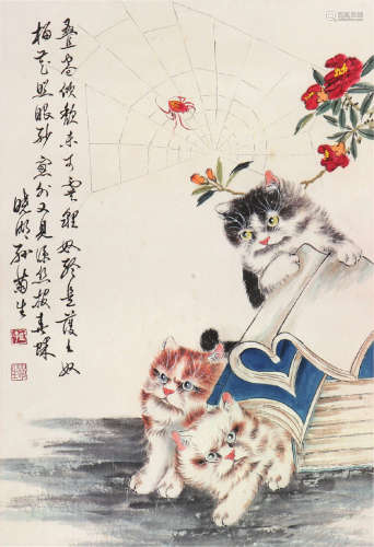 孙菊生(1913-2018)猫㛸图
