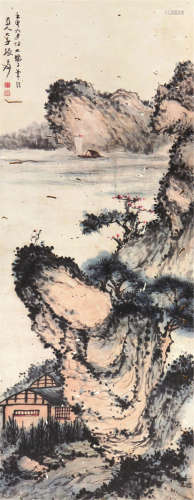 张大千(1899-1983)松岩泛艇