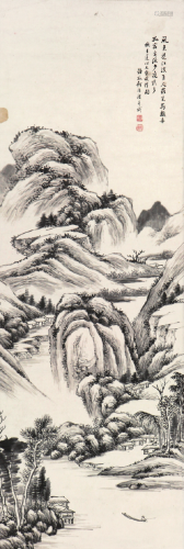 何维朴(1842-1922)楚江放棹图
