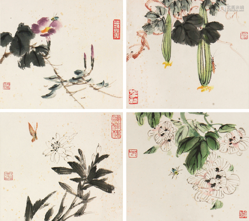 潘君诺(1906-1981)花果草虫