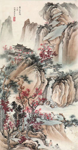 吴镜汀(1902-1972)秋山红树