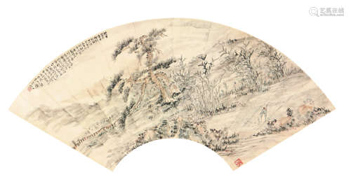 姚  华(1876-1930)策杖松风图