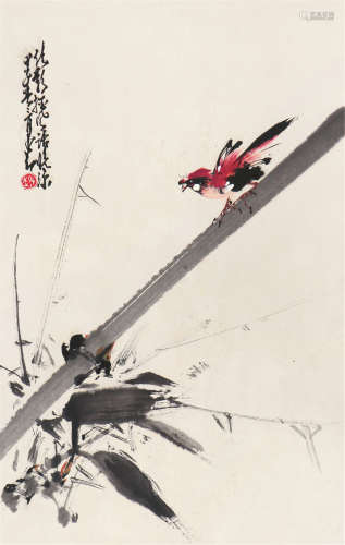赵少昂(1905-1998)竹雀图