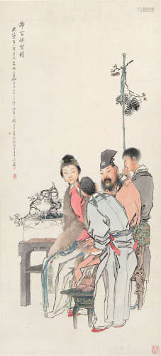 钱慧安(1833-1911)谢家咏絮图