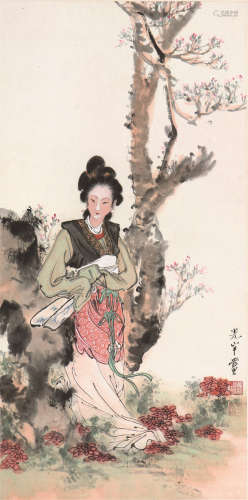 吴光宇(1908-1970)执扇仕女