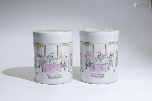 A Pair Of Famille Rose Tea Pots