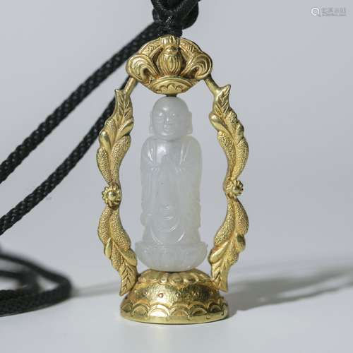 Jade Buddha With Gold Stand