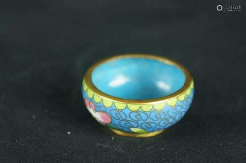 Great Vintage chinese cloisonne salt bowl 2