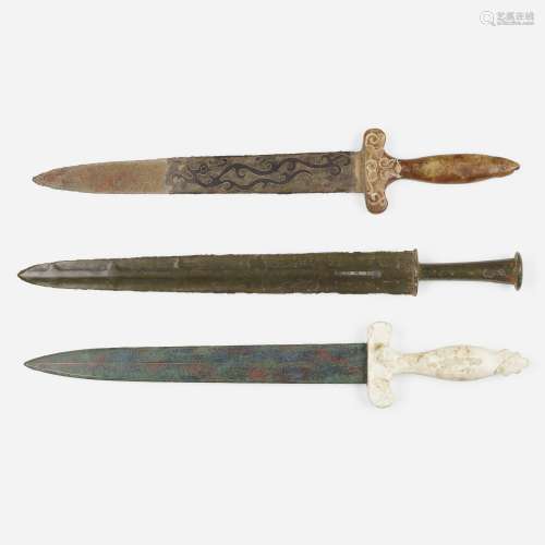 Chinese, short swords, set of three