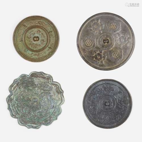 Chinese, mirrors, collection of four
