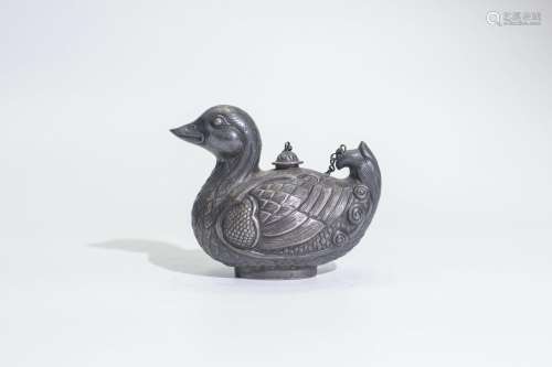 Silver Duck Shaped Ornament