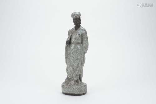 Ge-Type Glazed Porcelain Figure