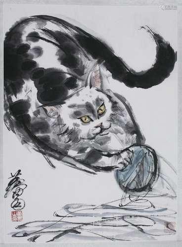 Painting Of Cat By Huang Zhou