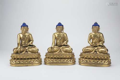 A Set Of Three Figures Of Buddha