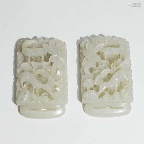 A Pair Of Jade Plaques