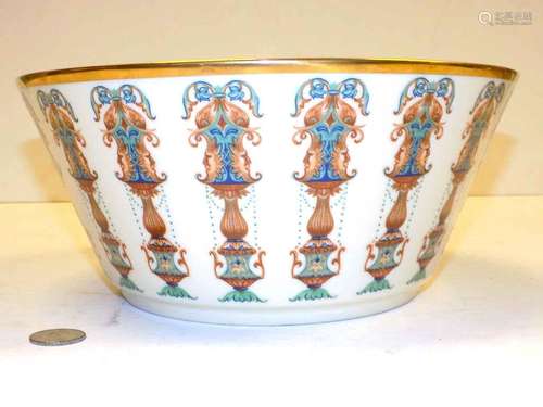 BIG LENOX FOUNTAIN DECORATED PORCELAIN FRUIT BOWL