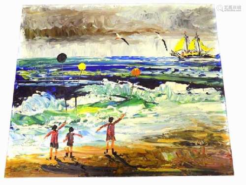 MORRIS KATZ - SUMMER SEASHORE PAINTING