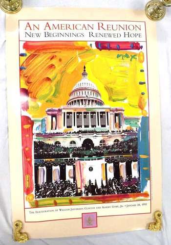 PETER MAX - AMERICAN REUNION CLINTON GORE POSTER