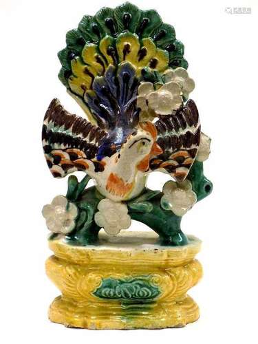 CHINESE FAMILLE JUANE FLYING PHOENIX STATUE