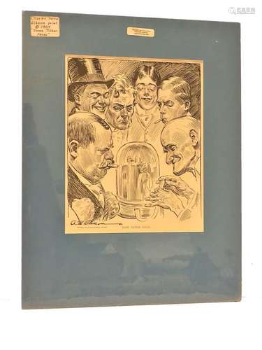 CHARLES DANA GIBSON - SOME TICKER FACES LITHOGRAPH