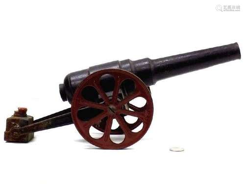 ANTIQUE CAST IRON TOY CANNON