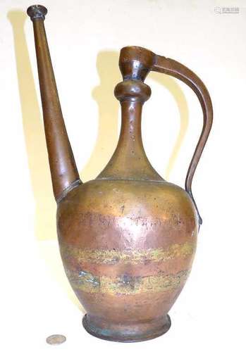 19TH CENTURY PERSIAN COPPER PITCHER EWER