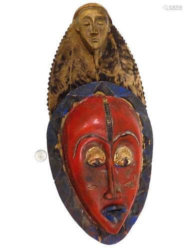 AFRICAN TRIBAL CARVED SPIRIT MASK