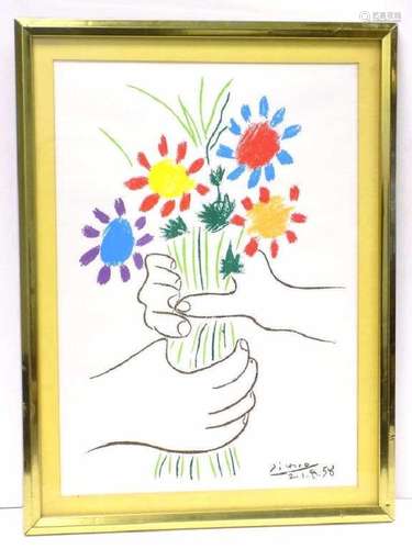 PICASSO - BOUQUET DE FLEURS LITHOGRAPH