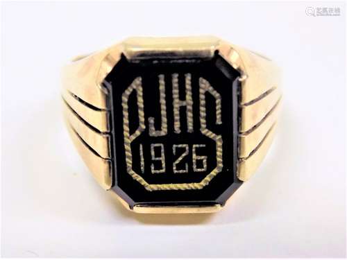 10K GOLD ART DECO CLASS RING PORT JERVIS NY 1926