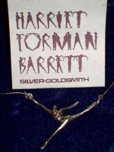 FORMAN BARRETT MODERNIST NUDE STERLING NECKLACE