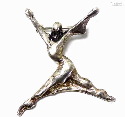 FORMAN BARRETT MODERNIST NUDE SILVER BROOCH