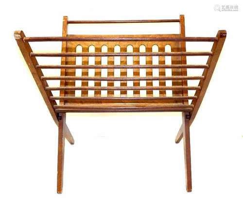 MIDCENTURY DANISH TEAK FOLDING MAGAZINE RACK