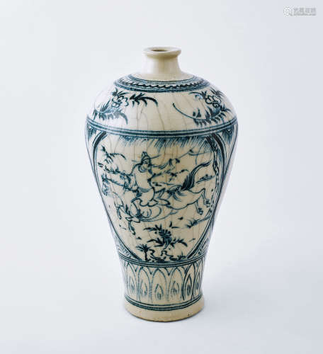 明代空白期（1436年-1464年） 青花人物梅瓶