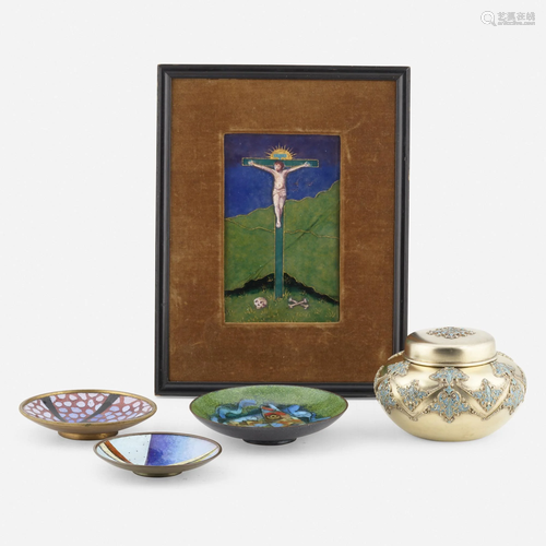 enamel works, collection of five