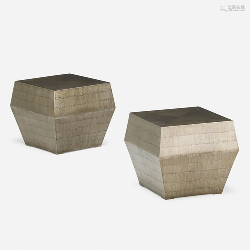 Hugo Tonti, side tables, pair