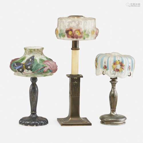 Pairpoint, Puffy boudoir lamps, collection of three