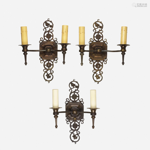 Oscar Bach, sconces, set of three