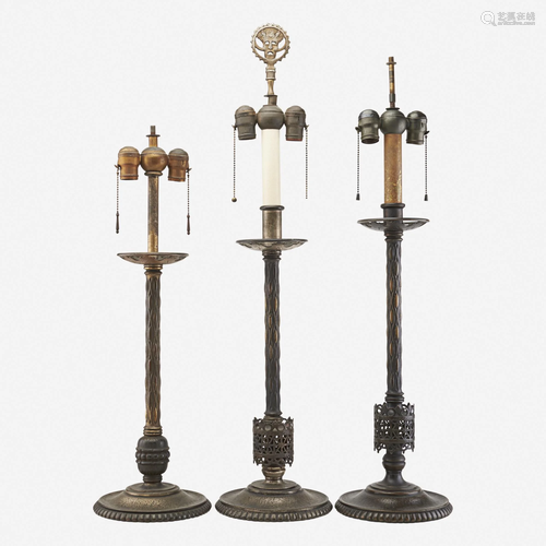 Oscar Bach, table lamps, set of three