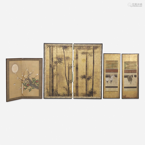 Japanese, screens, collection of four