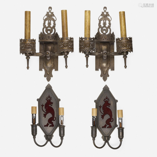 Oscar Bach, sconces, two pairs