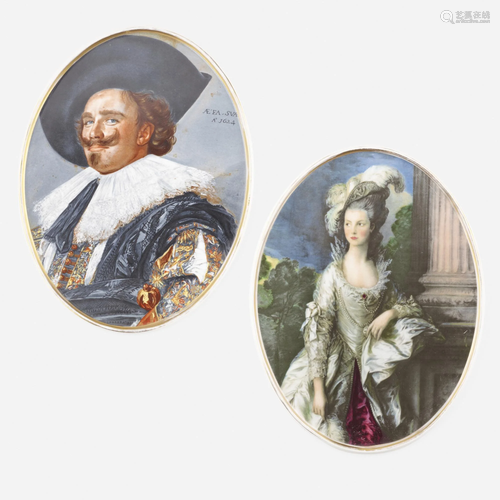 KPM, portrait plaques, set of two