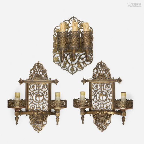 Oscar Bach, sconces, set of three