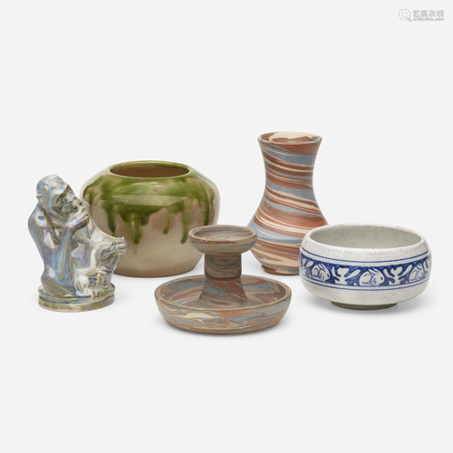 ceramic works, collection of five