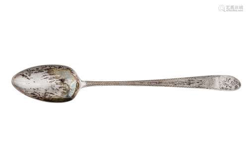 A George III Irish sterling silver basting spoon, Dublin 1787 by John Dalrymple