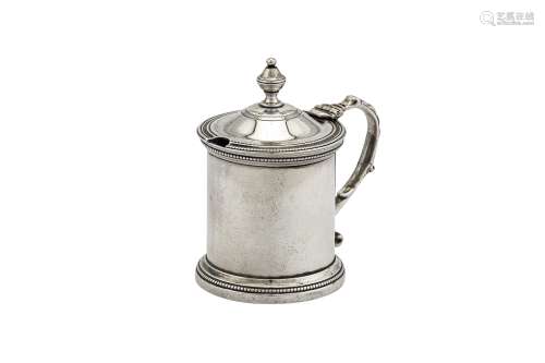 A Charles IV early 19th century Spanish silver mustard pot, Madrid 1802, no makers mark