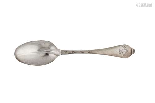 A Queen Anne Britannia standard silver table spoon, London 1707 by Andrew Archer (reg. 27th Oct