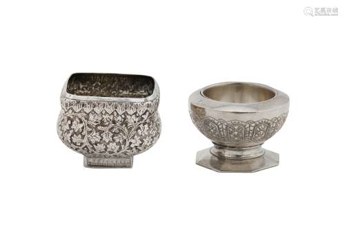 A late 19th century Anglo – Indian Raj unmarked silver salt, Kashmir Srinagar circa 1890