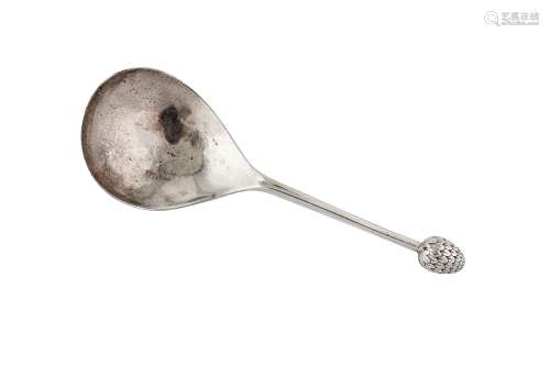 A late 17th century Norwegian silver spoon, circa 1680 makers mark obscured, possibly for Christian