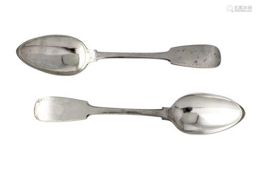 A pair of George IV Scottish Provincial silver table spoons, Banff circa 1825 by William Simpson I