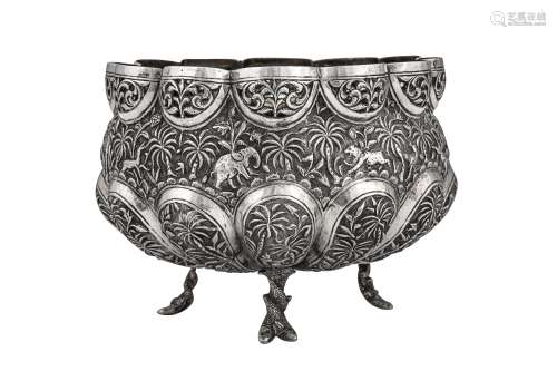 A late 19th / early 20th century Anglo – Indian Raj unmarked silver bowl, Lucknow circa 1900
